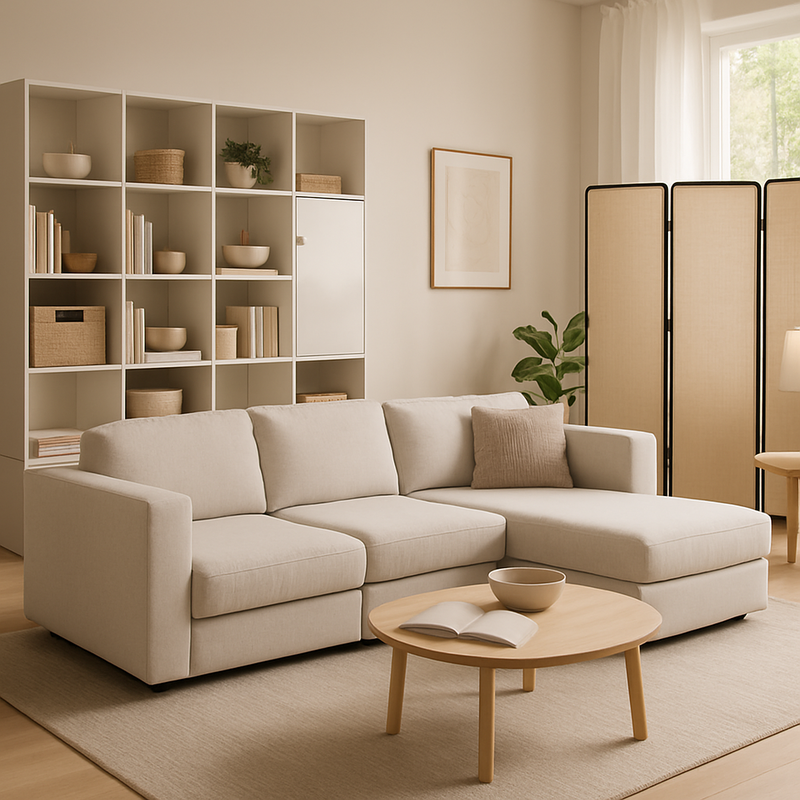 Modern interieur met modulaire meubels en flexibele ruimte-indeling