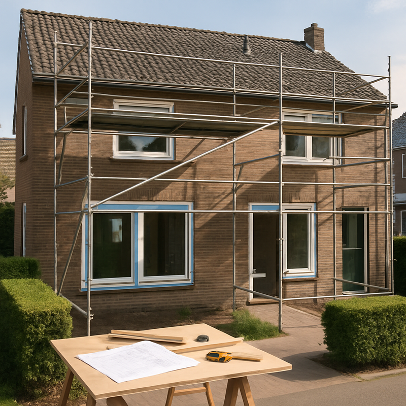Energiezuinige woningrenovatie met nieuwe ramen en bouwmaterialen voor een Nederlands huis