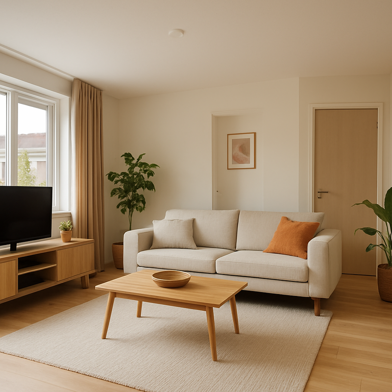 Minimalistisch interieur met gescheiden toilet en ruimtelijke ordening